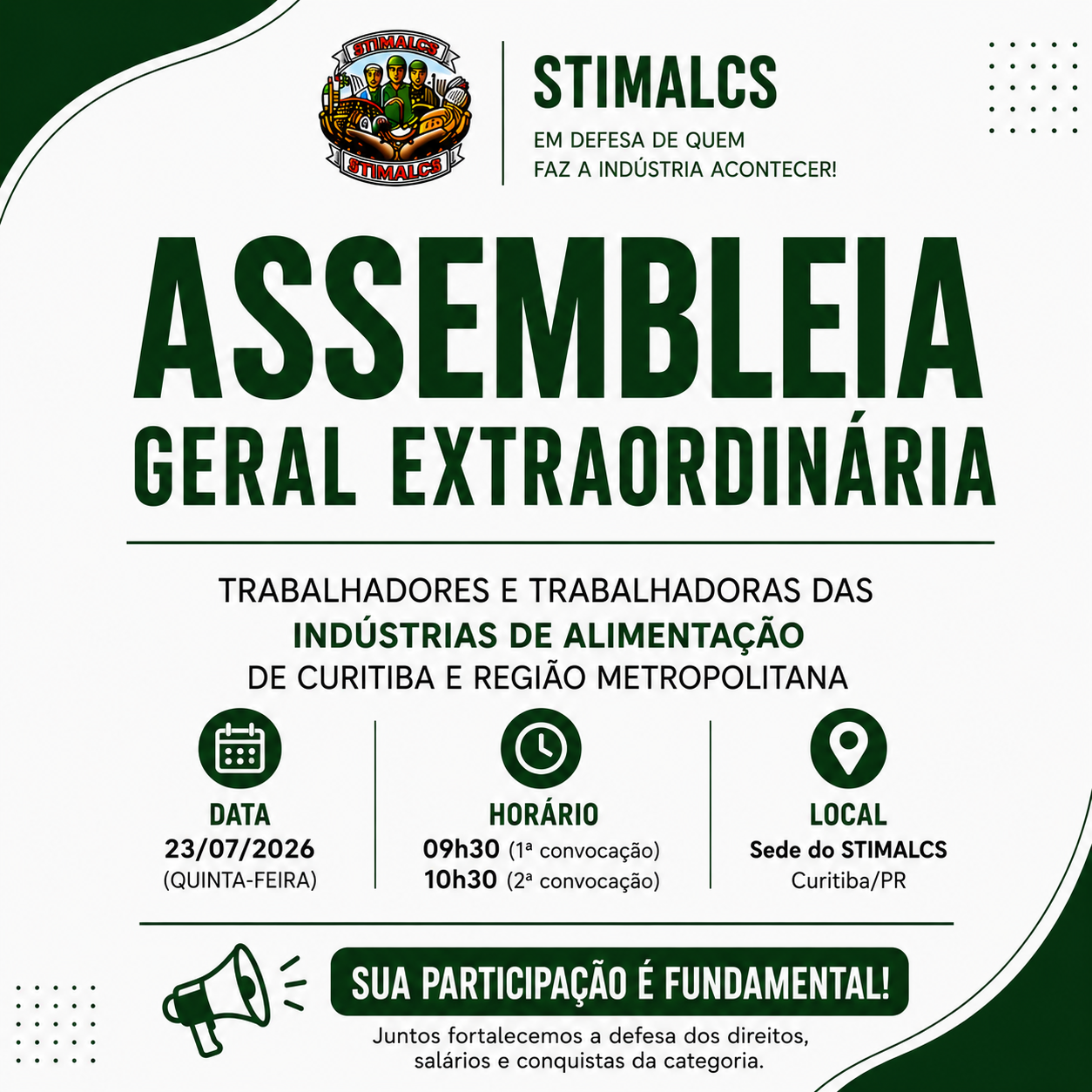 ASSEMBLEIA RENOVAÇÃO CCT 2026/2027 - ALIMENTAÇÃO